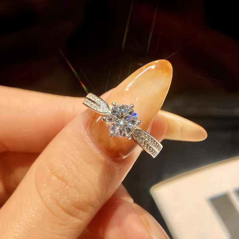 Gra Certified Solitaire Diamond Moissanite Ring 925 Sterling Silver 1 2 Ct Round Cut for Women Engagement Fine Jewelry