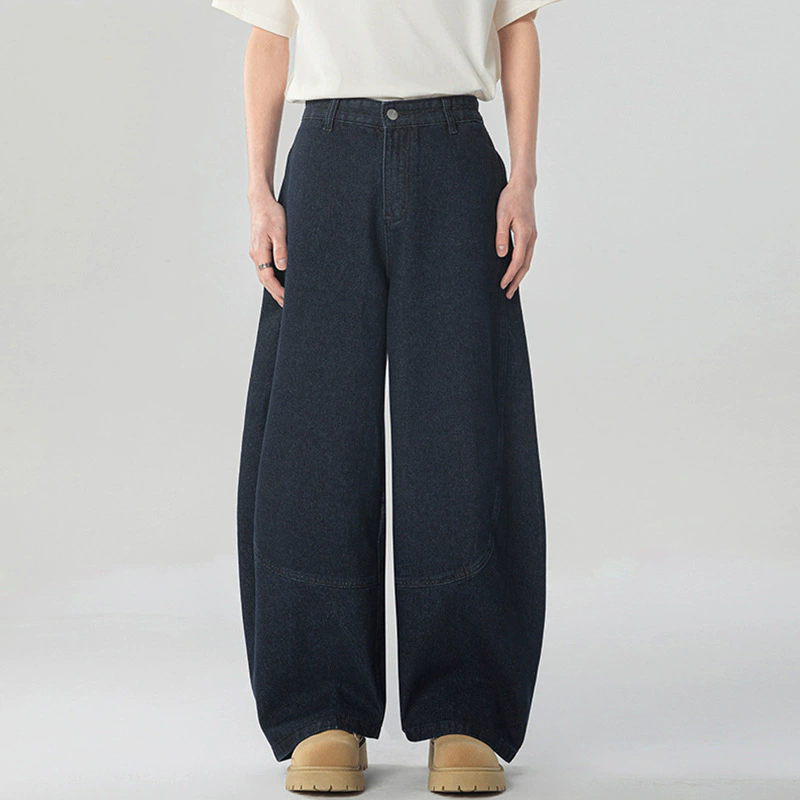 Men Jeans High Quality Wash Machete Wide Leg Cowboy Pants Tide Hip Hop Style Baggy Denim Jeans Curved Design Fashion Bottoms XXL Spring Summer