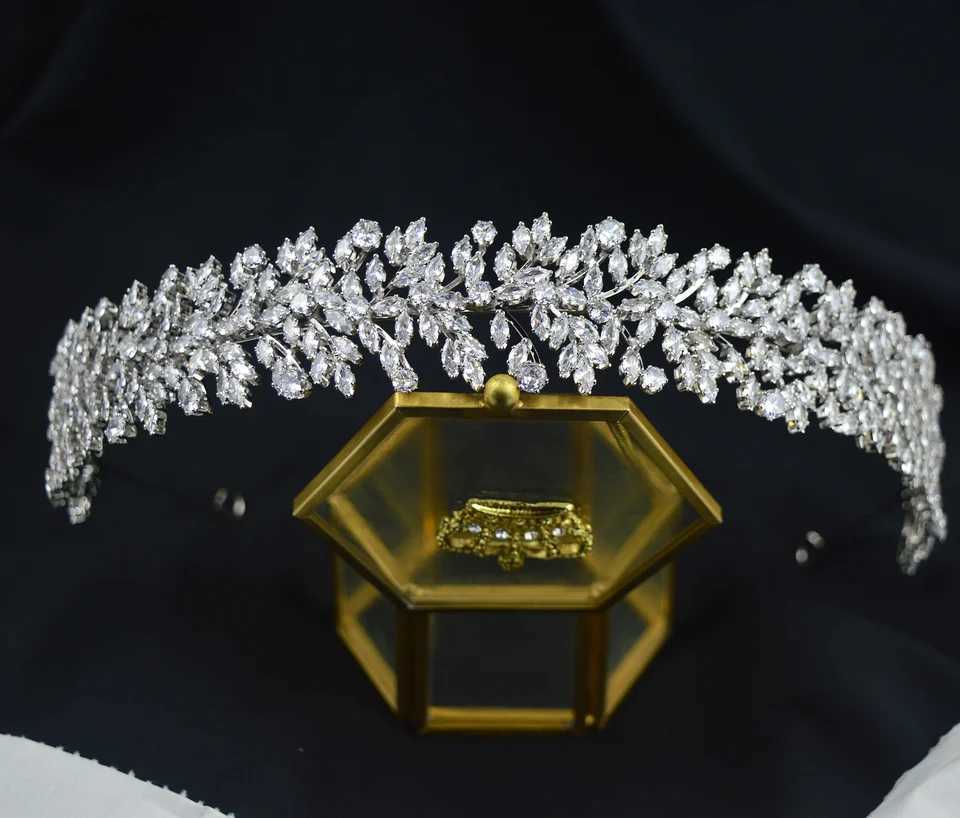 Luxury Bridal Headband For Wedding Hair Jewelry Headpiece CZ Zirconia Bride Crowns Tiaras For Women Diadem Party Prom Headdress Z250605