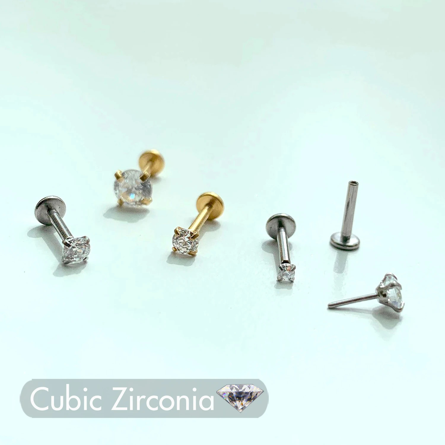 5Pcs Stainless Steel Nostril Studs with 1.5/2/2.5/3/4MM CZ Crystals for Nose Ear Helix Tragus Lip Piercings 18G/20G 1.0mm/0.8mm 250605