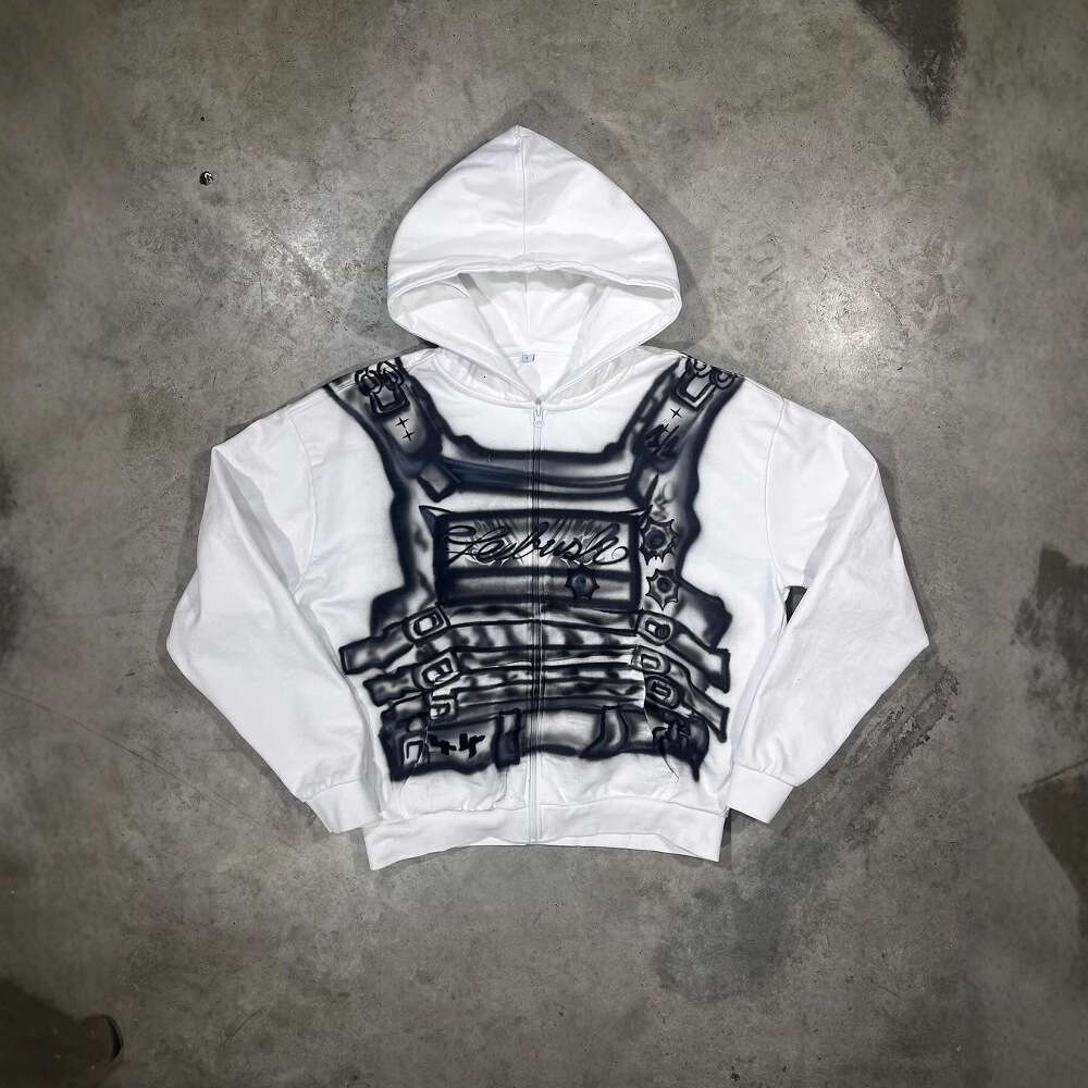 Hoodie with Printed Pattern Long Sleeve Pullover Street Fashion Y2K