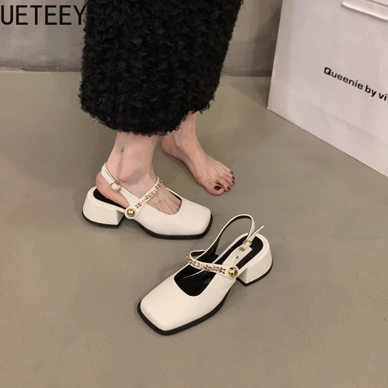 Square Toe Women Mary Jane Shoes Fashion Shallow Shoes Spring Ladies Elegant Party Dress Pumps 250605
