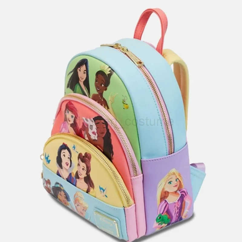 Disney New Loungefly Disney Animated Princess Collage Collection Mini Backpack Genuine Co Branded Peripheral Accessories Gift W250606