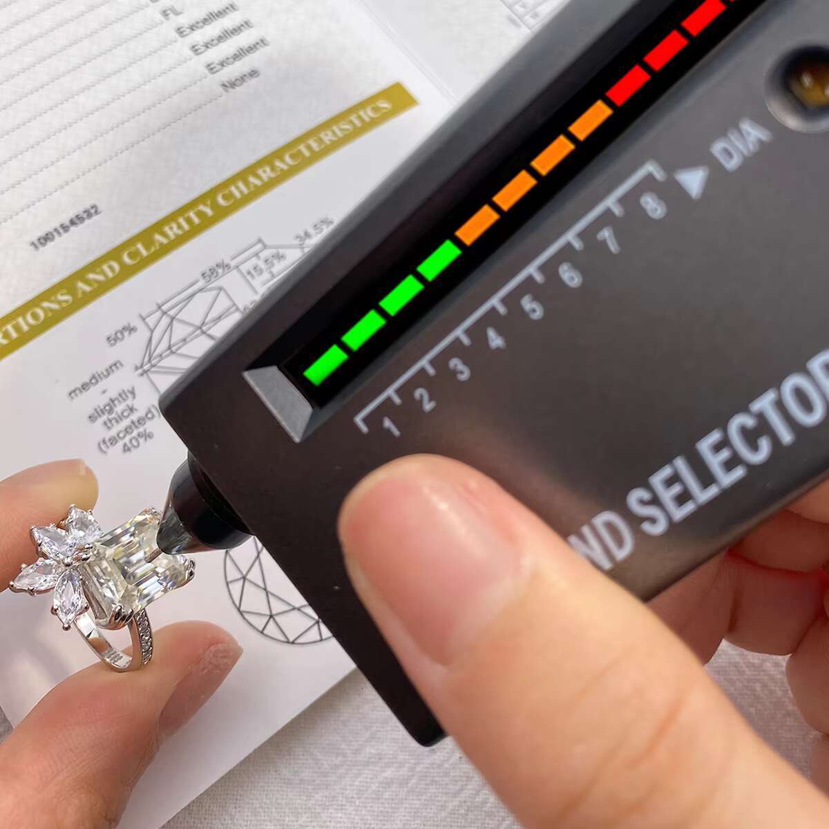 GRA Radiant Emerald Cut 5ct 11mm Rectangle Genuine Moissanite Diamond Ring 925 Sterling Silver Engagement Fine Women Jewelry