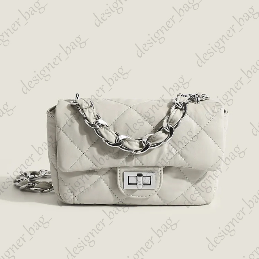 Luxury Designer Bag 2025 High-quality Classic Fashion Handbags For Women Rhombus Metal Chain Square Flap Bags Pu Leather Ladies One-Shoulder Messenger