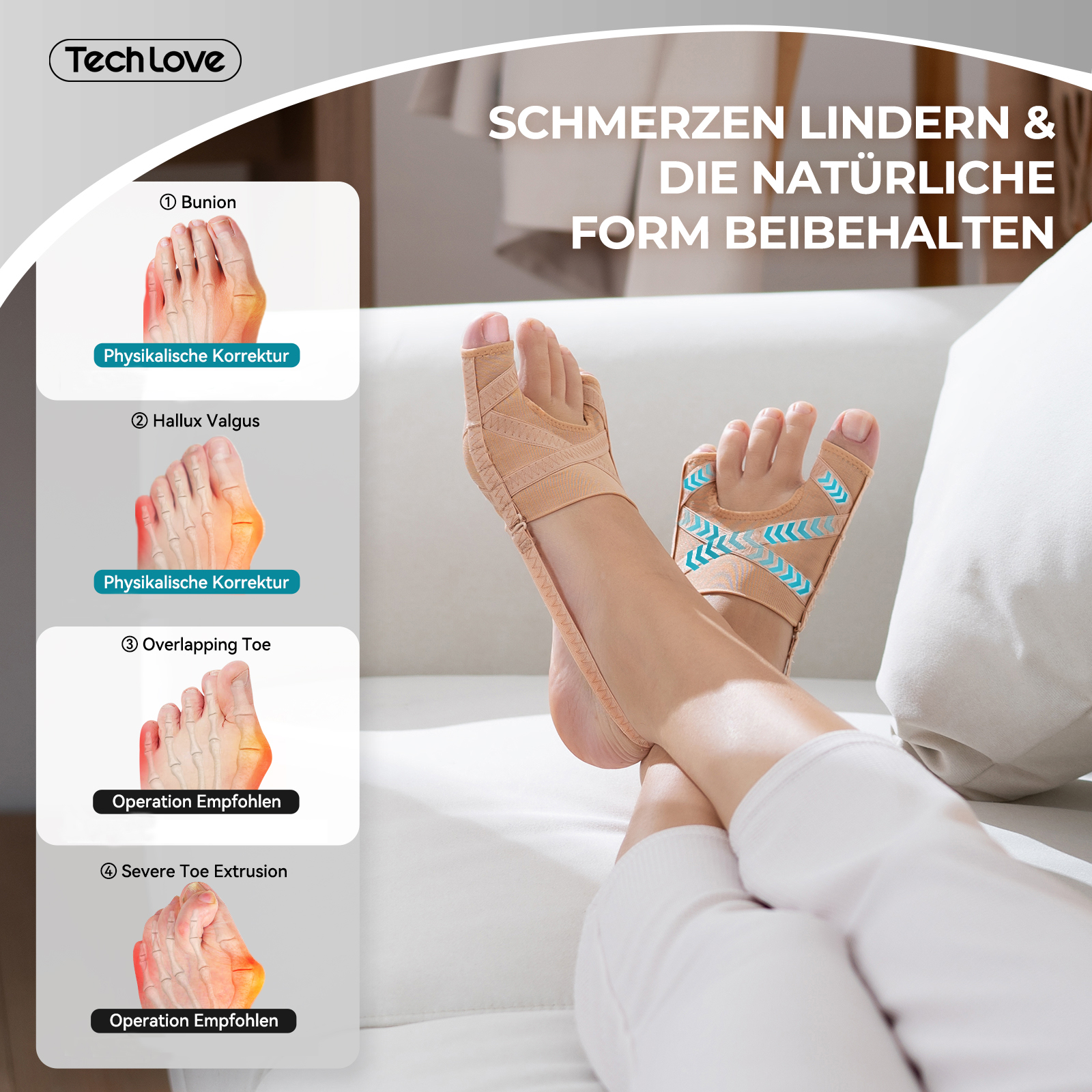 1 Pair Bunion Corrector for Women & Men, Orthopedic Bunion Splint for Hallux Valgus Pain Relief, Big Toe Separator, Adjustable Comfortable Hammer Toe 