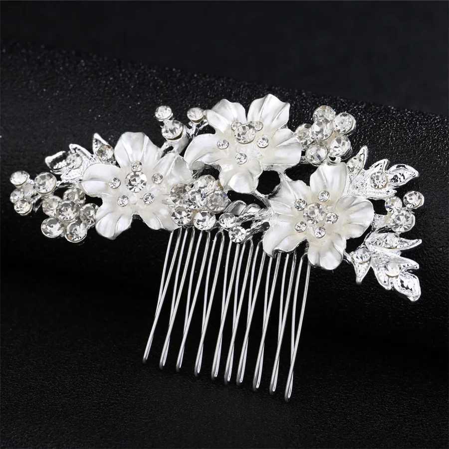New Korean Crystal Rhinestone Hair Combs Rose Gold Silver Color Headpiece For Bride Women Wedding Hair Accessories Head Jewelry Z250605