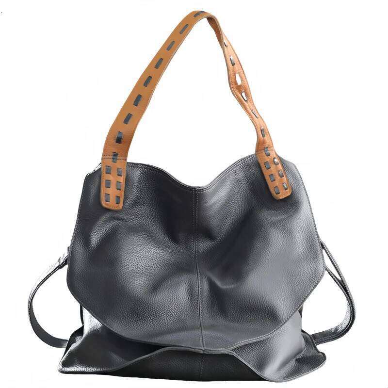 Women's Retro Tote Soft Genuine Leather Large Capacity Crossbody Shoulder Bag Good Quality Handbag Designer Purses For Women 2025/06/06