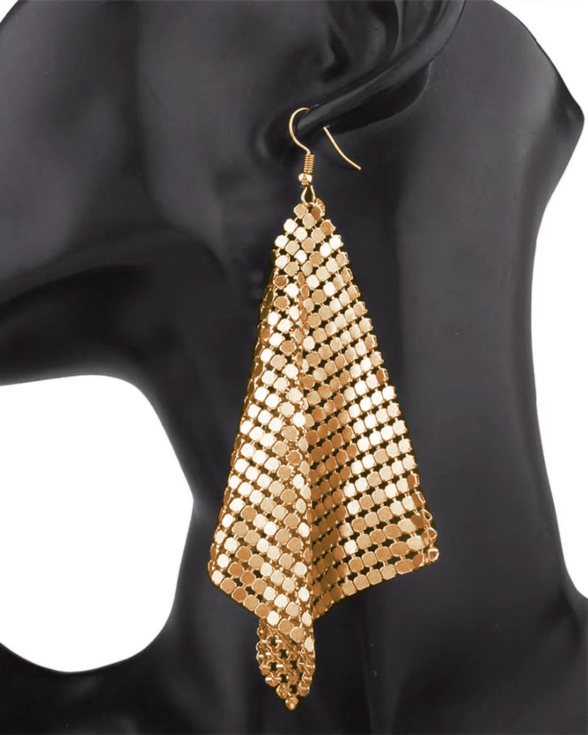 New Arrival Western Inspired Fashionable Metal Sequin Tassel Square Geometric Long Earrings