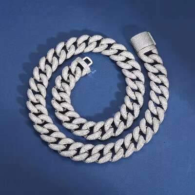 New Men Women Hip Hop D VVS1 Moissanite Cuban Chain S925 Sterling Silver Bling Iced Out Necklace For Women Man Jewelry Gift 2025