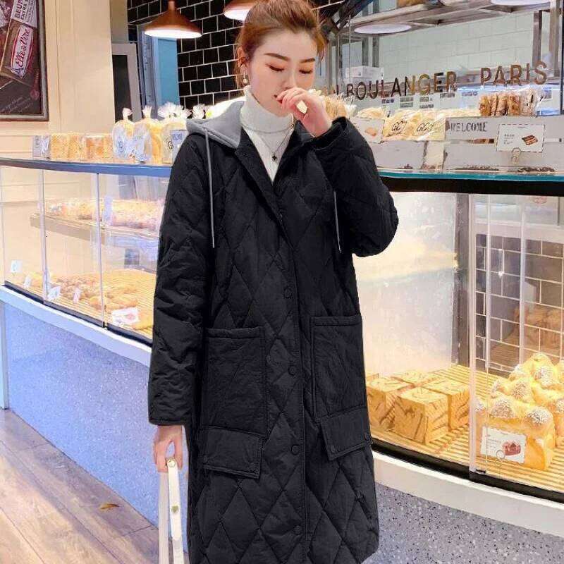 Winter Hooded Long Sleeve Quilted Super Hot Parka Mid-length Cotton Jacket Korean Fashion Coats Warm Snowsuit