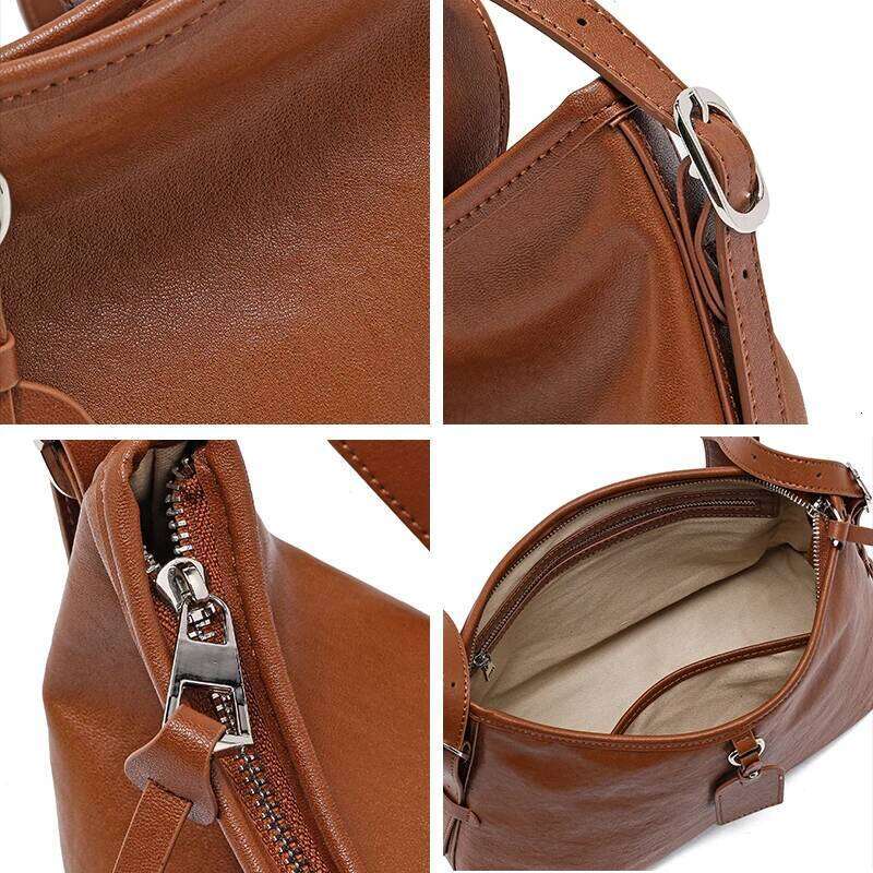 Designer Bags 2025 Women's Cow Genuine Leather Shoulder Bags Female Soft Cowhide Retro Fashion Handbags Ladies Designer Crossbody Bag Luxury Bag