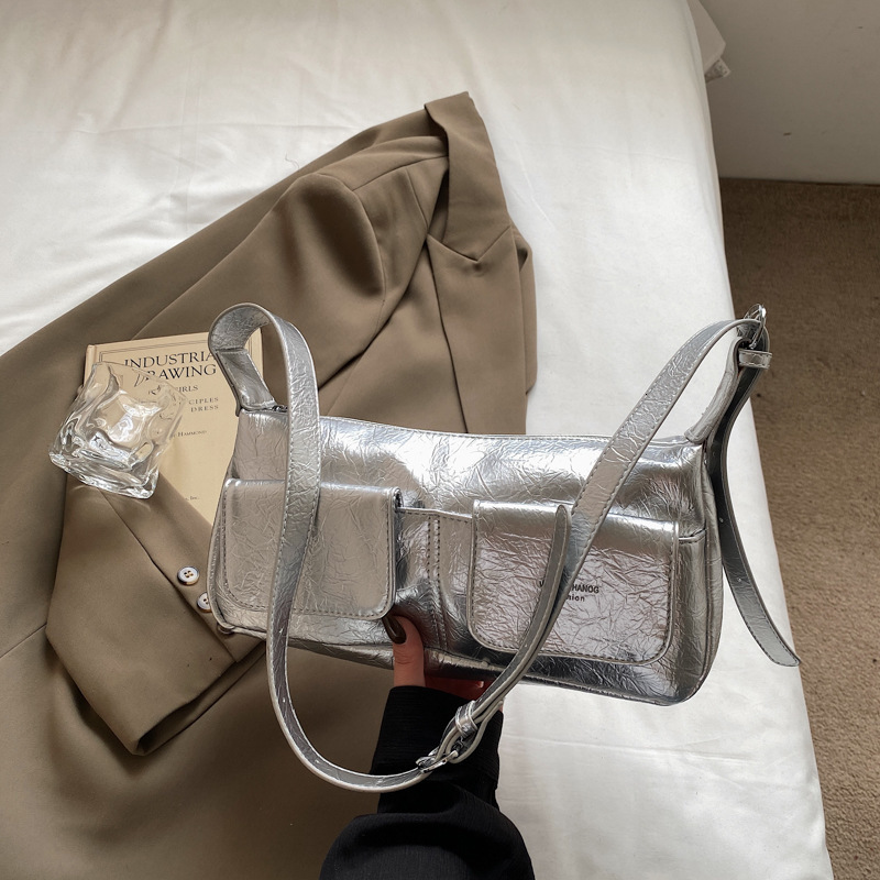 Free Shipping Designer Bag French Style Niche Armpit For Womens Summer 2025 New Trendy And Fashionable Single Shoulder Motorcycle Texture Hand-held To