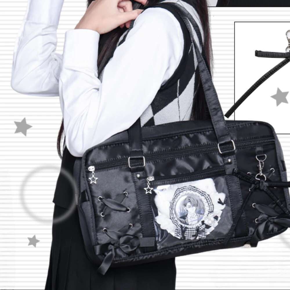 Sweet Cute JK Uniform Shoulder Ita Bag School Bags Lolita Large Capacity Tote Handbags For Women