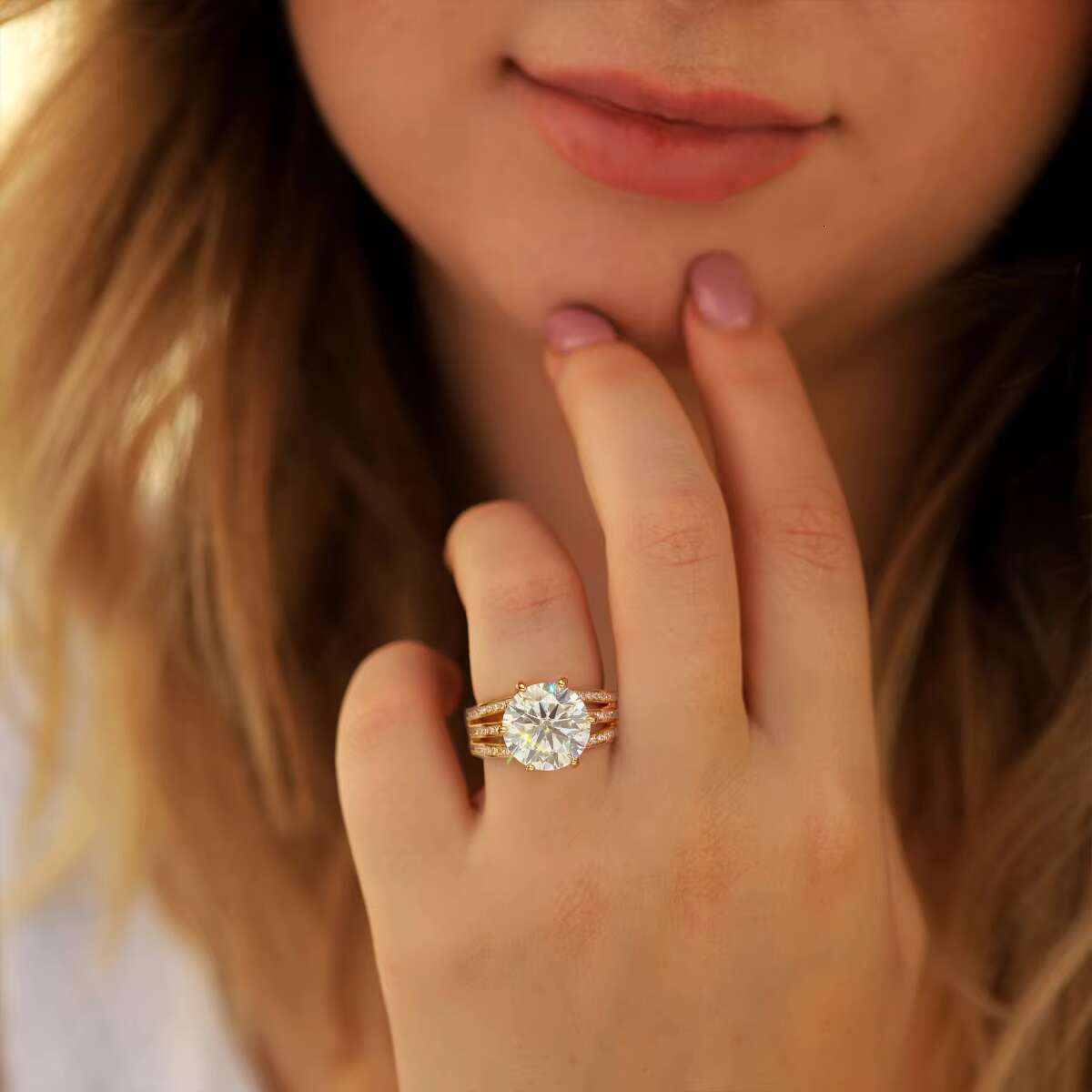 GRA Certified D Color 5ct Moissanite Diamond Wedding Ring 925 Sterling Silver 18k Gold Plated Women Wedding Luxury Fine Jewelry