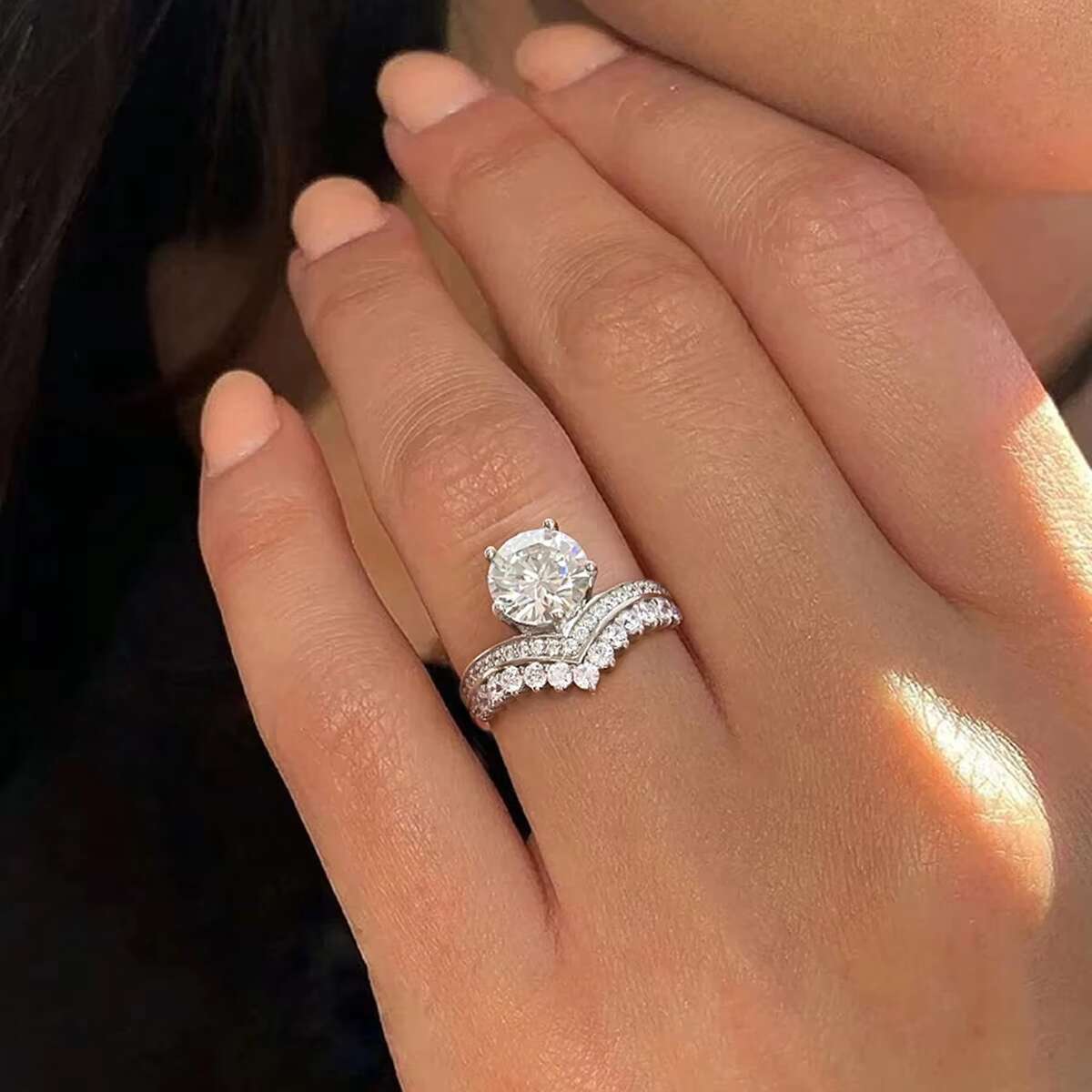 Wholesale Pure S925 Sterling Silver Gra Diamond Moissanite Ring Wedding Fine Jewelry for Women