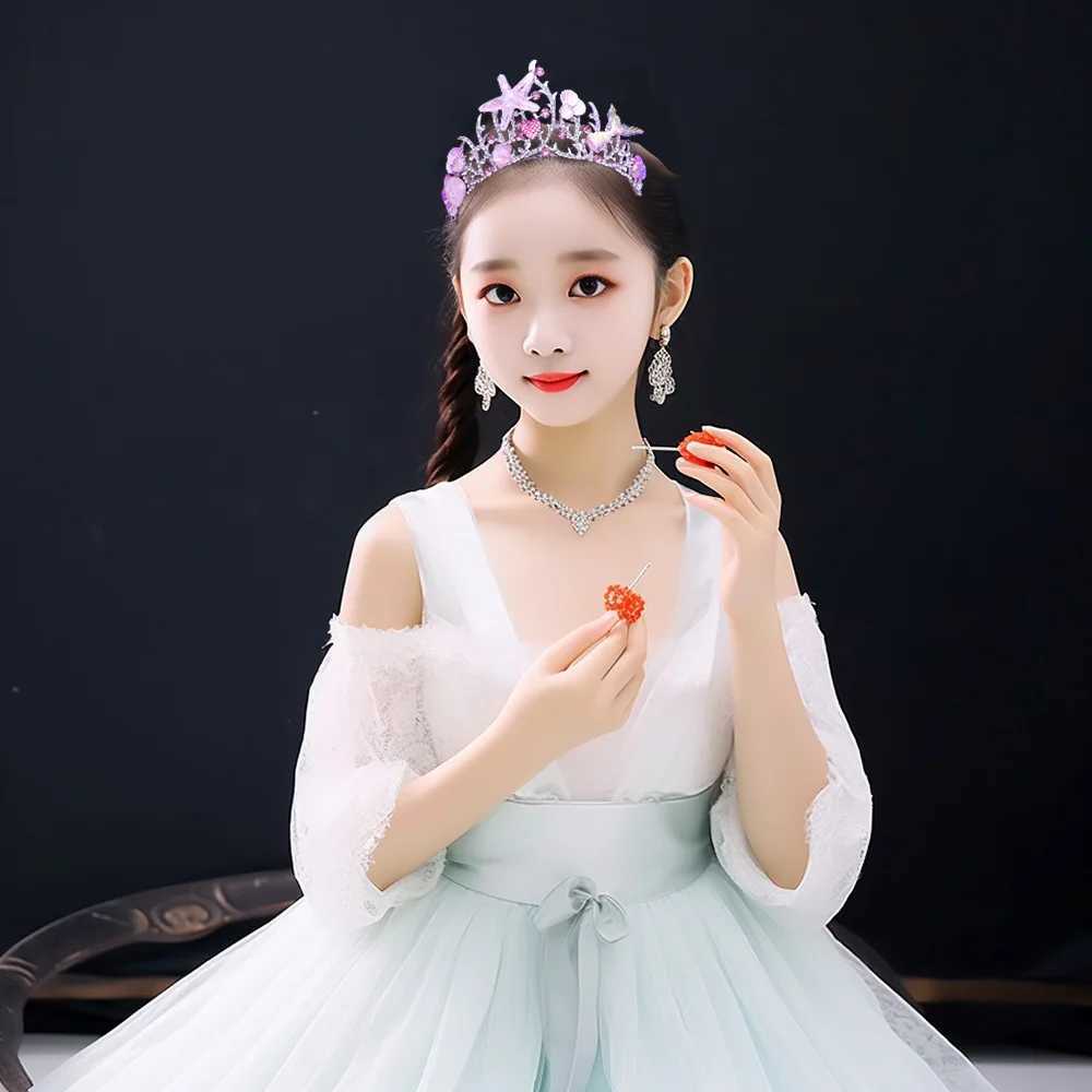 KMVEXO Mermaid Fish Crowns Ocean Style Costume Seashell Starfish Hair Accessories for Women Girls Princess Birthday Party Tiaras Z250605