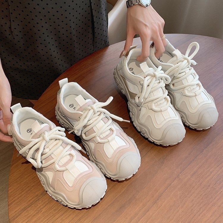 Trendy Thick Soled Dad Shoes For Women Summer Height Increasing Ugly Cute Shoes New Mesh Breathable Casual Casual Shoes Sneakers Ddmysaturn