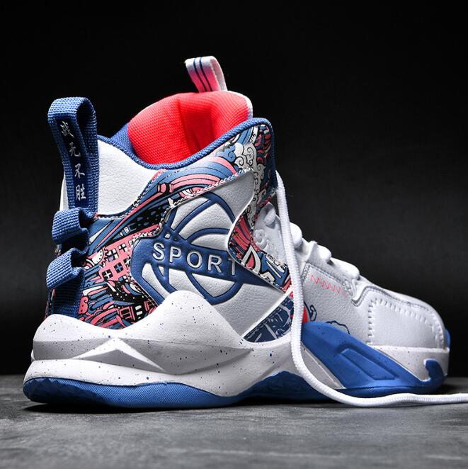 High top basketball shoes men's autumn/winter leather casual sports shoes new anti slip youth training and competition shoes Z 6.4-1
