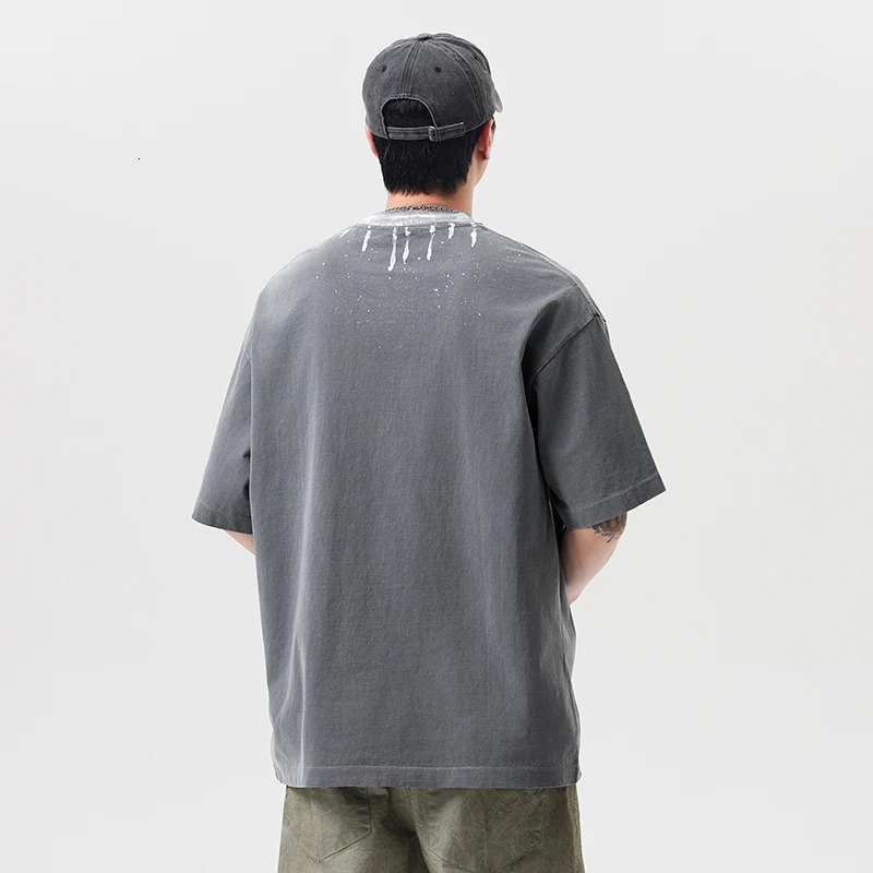 Summer Streetwear Tshirt Men Fashion Loose Casual Short Sleeve Pure Cotton T-shirt Cityboy Oversize T Shirt 250530