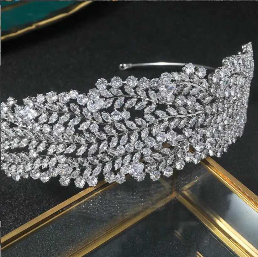 Luxury Bridal Headband For Wedding Headdress Cubic Zirconia CZ Bride Tiaras Crowns Headpiece Prom Party Hair Jewelry Hairbands Z250605