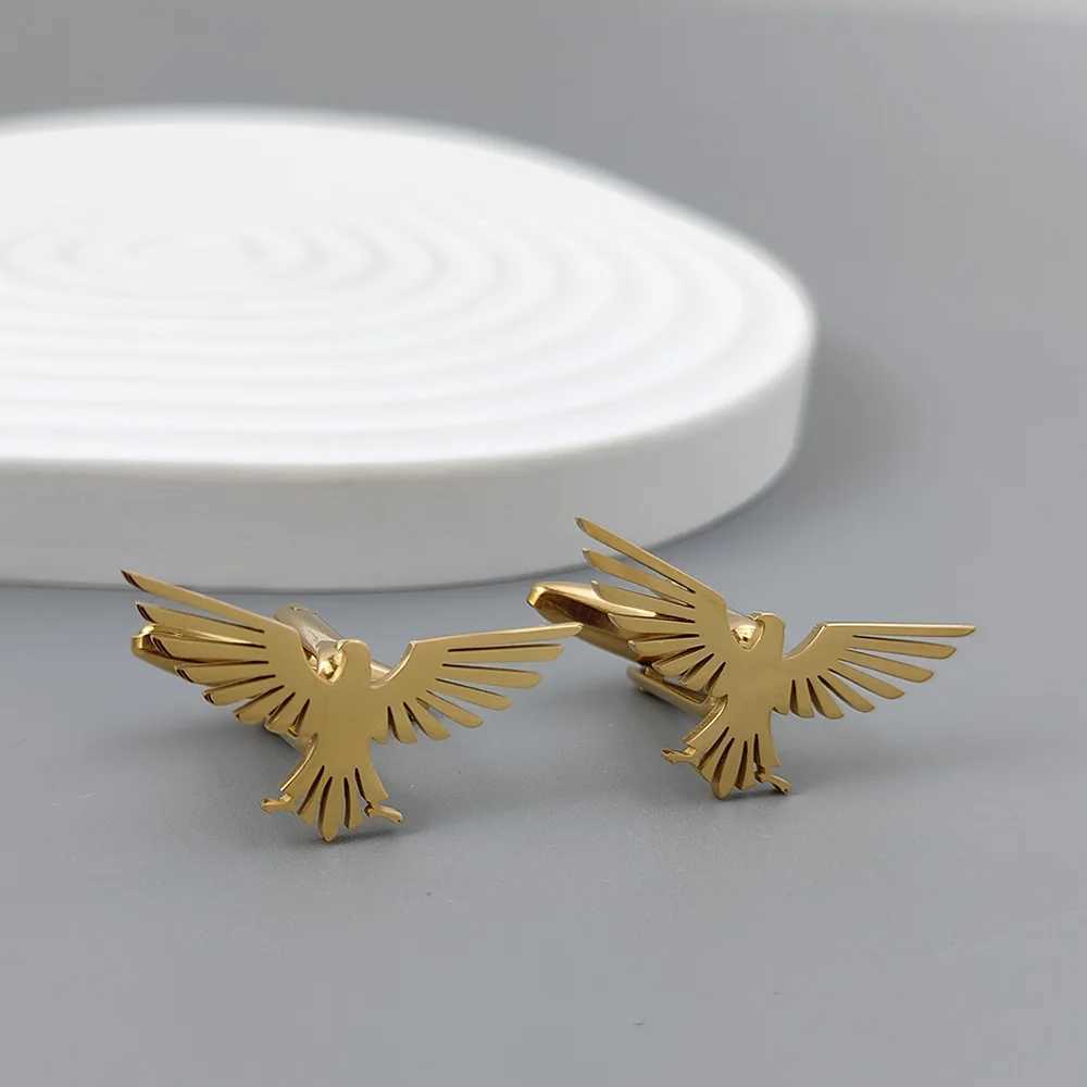 Personality Eagle Pattern Man Stainless Steel Cufflink Luxury Suit Shirt Cuff Link Button for Men Jewelry Wedding Gift Wholesale W250606