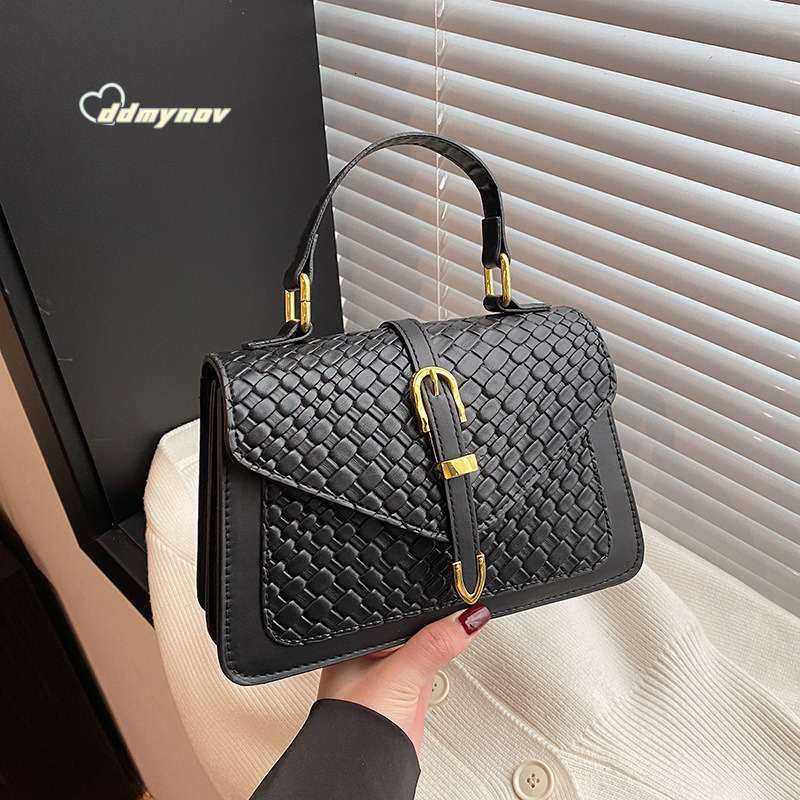 Handbag for Women 2025 New Fashion Embossed Woven Pattern Versatile Stylish Single Shoulder Crossbody Small Square Bag ddmynov