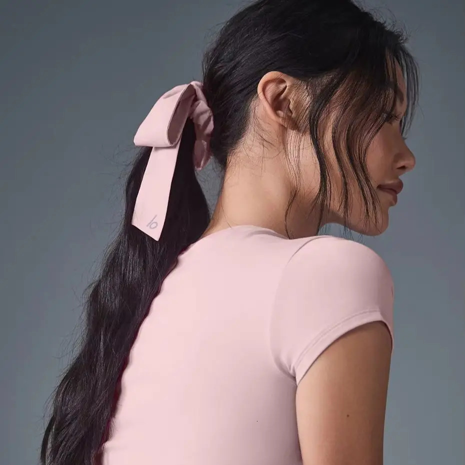 LO Love Knots Tie Scrunchie Elegant Solid Color Yoga Fashion Hair Accessories Womens Bow Fixed Ponytail Sports Headband 250529