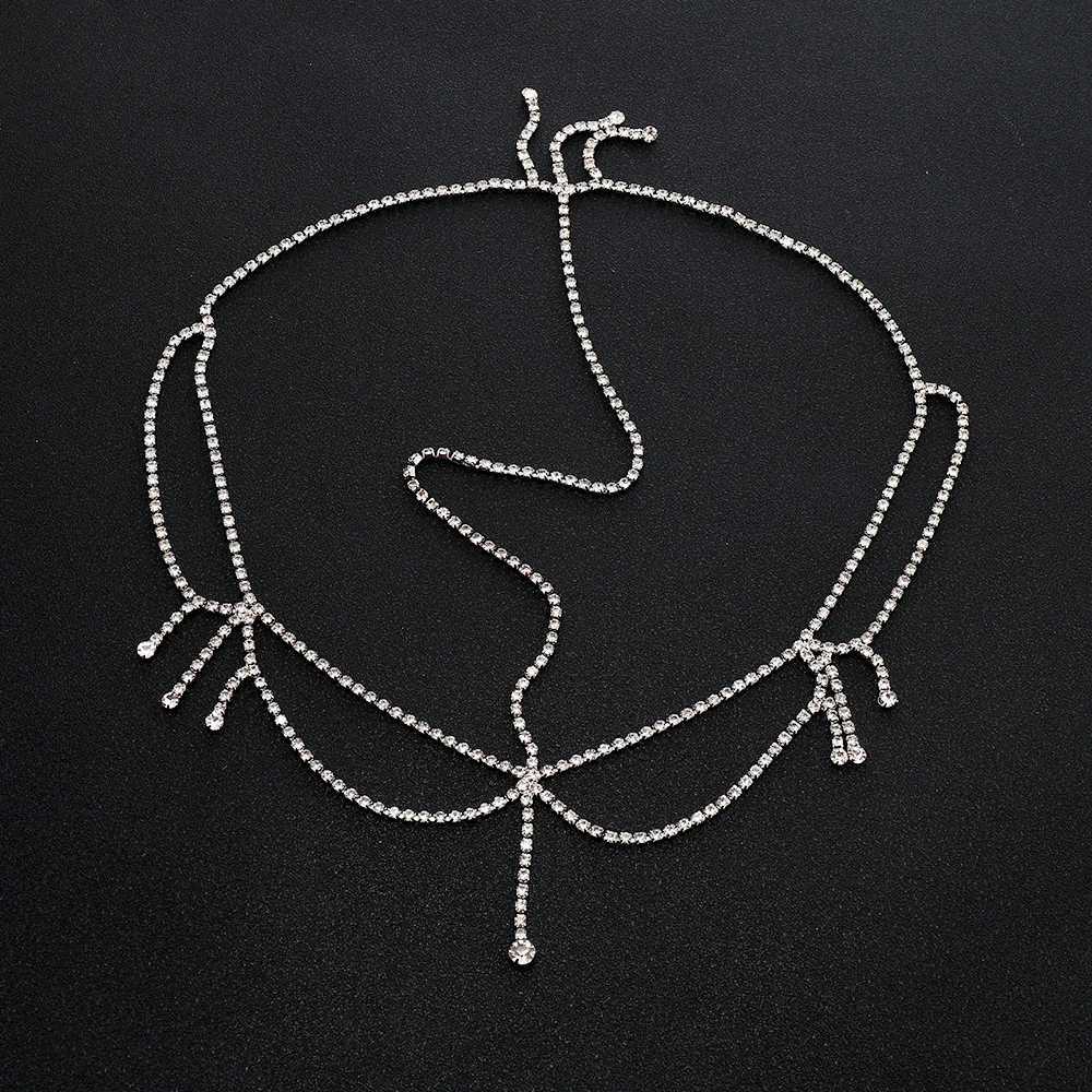 Indian Bridal Head Chain Luxury Bling Crystal Tassel Forehead Hair Jewelry Headband For Women Wedding Bride Headdress Z250605