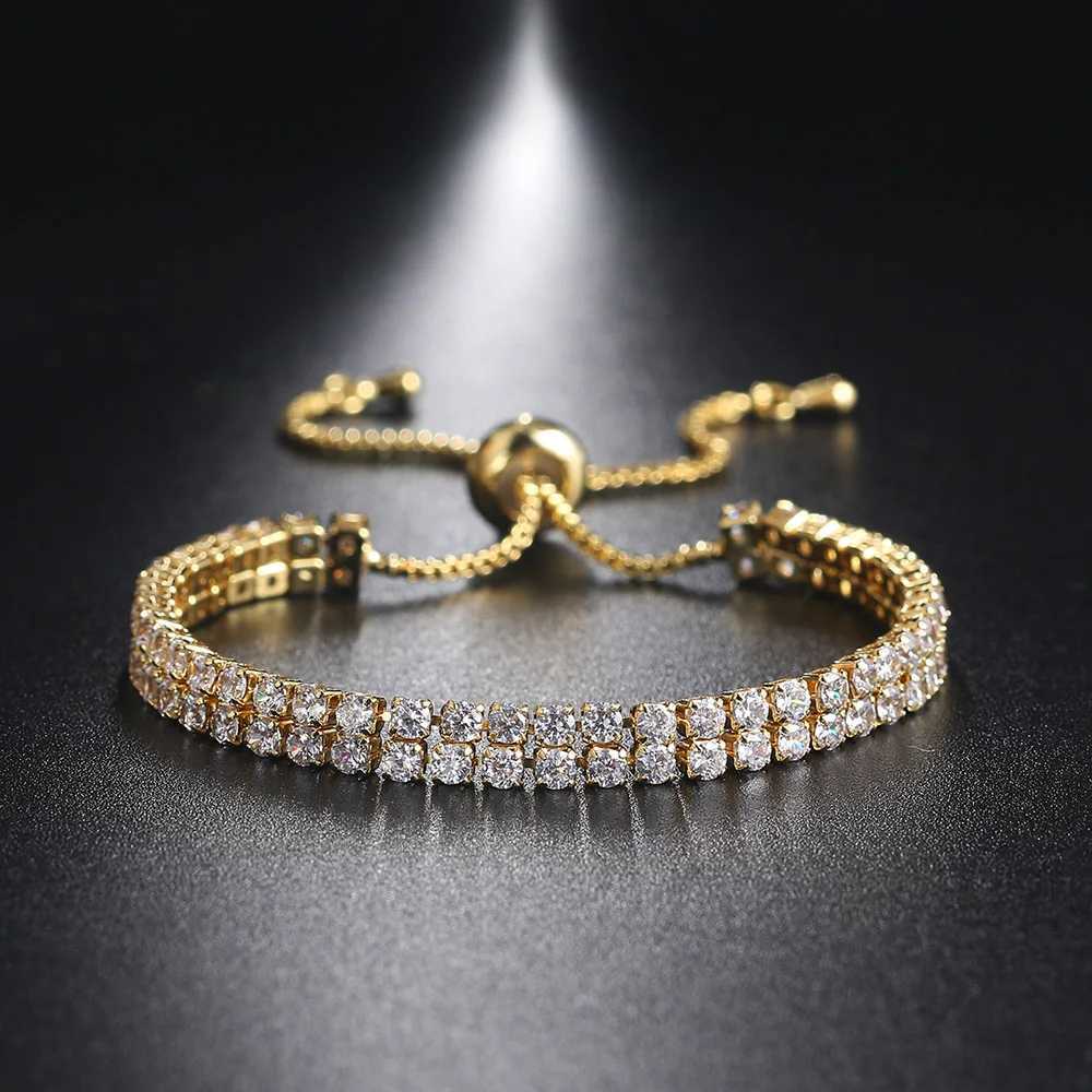 Adjustable Tennis CZ Bracelet for Women Sparking Zircon Rose Gold Color Bracelet on Hand Gift for Friends Fashion Jewelry H017 W250606