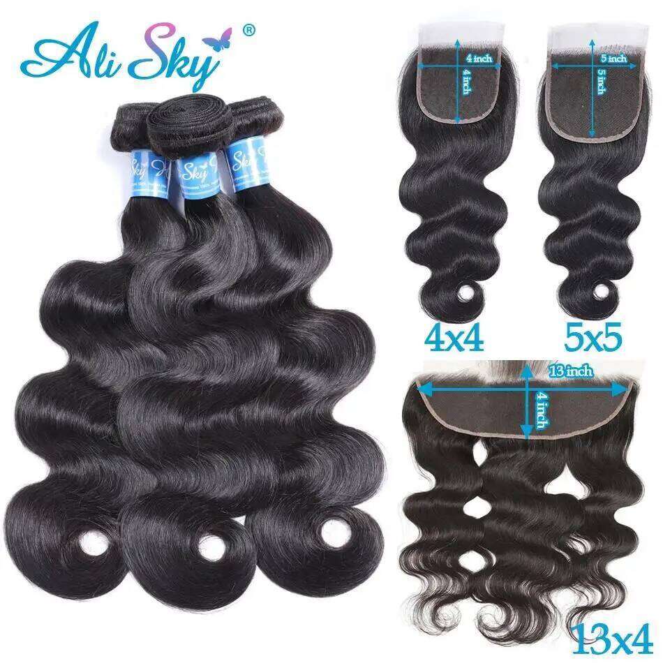 Body Wave 3 4x4 5x5 Transparent Lace Closure 100% Human Hair 13x4 Frontal With Bundles tissage bresilien