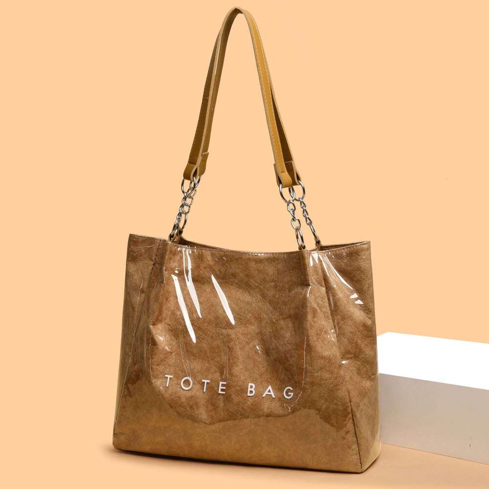 Tote Tyvek Shoulder Letter Transparent Handbag Travel Outdoor Beach Bag