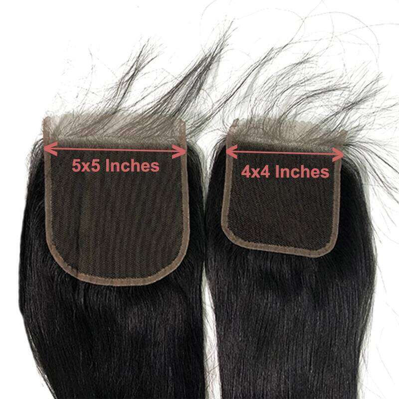 Ali Queen HD Lace 3/4Pcs Brazilian Body Wave Remy Hair Bundles With 4x4/5x5 Free Part Closure