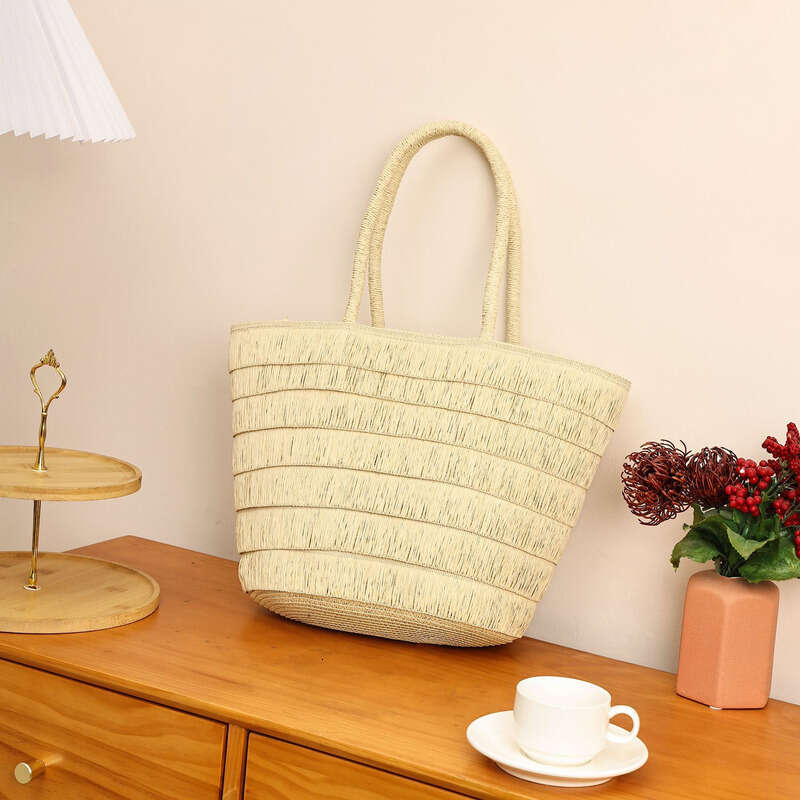 Straw Beach Tote New Women S Summer Large Capacity Straw Woven Korean Style Casual Handbag Travel Bag Straw Large Tote