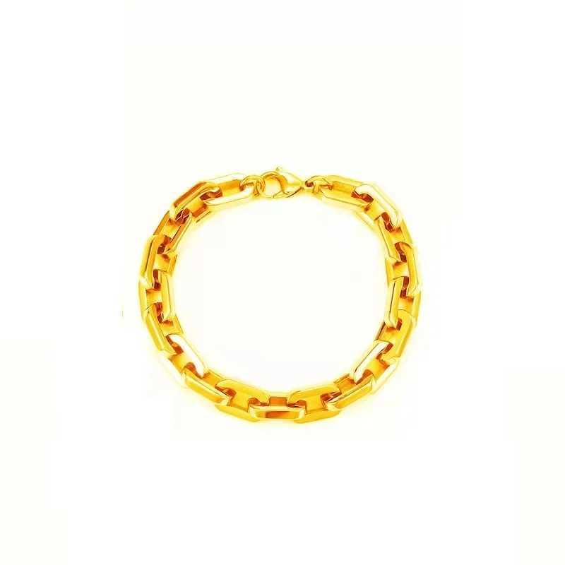 New 316L Stainless Steel Cable Square Chain Bracelet for Men Women IP Gold Plated Hip Hop Charm Solid Metal Jewelry Kpop Gift W250606