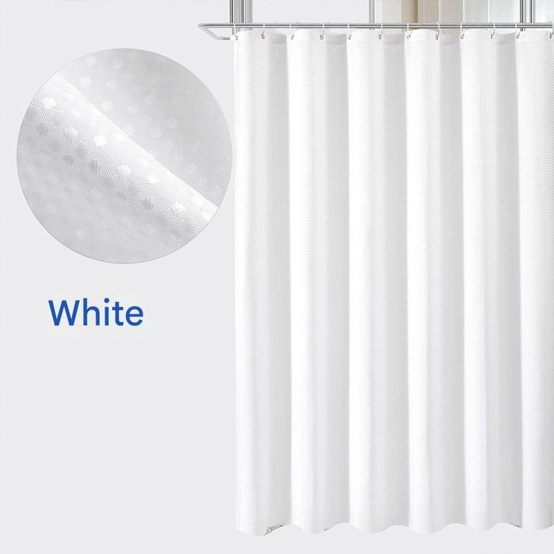 B354 plain waffle waterproof and mildew-proof polyester shower curtain bathroom curtain toilet partition curtain shower curtain