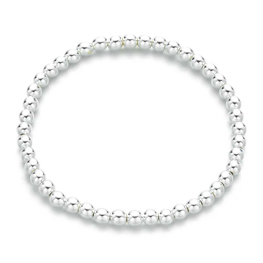 Boho Stacked Silver Color Ball Beaded Bracelets For Women Bohemia Handmade Beaded Statement Bracelet Pulsera Wristband W250606