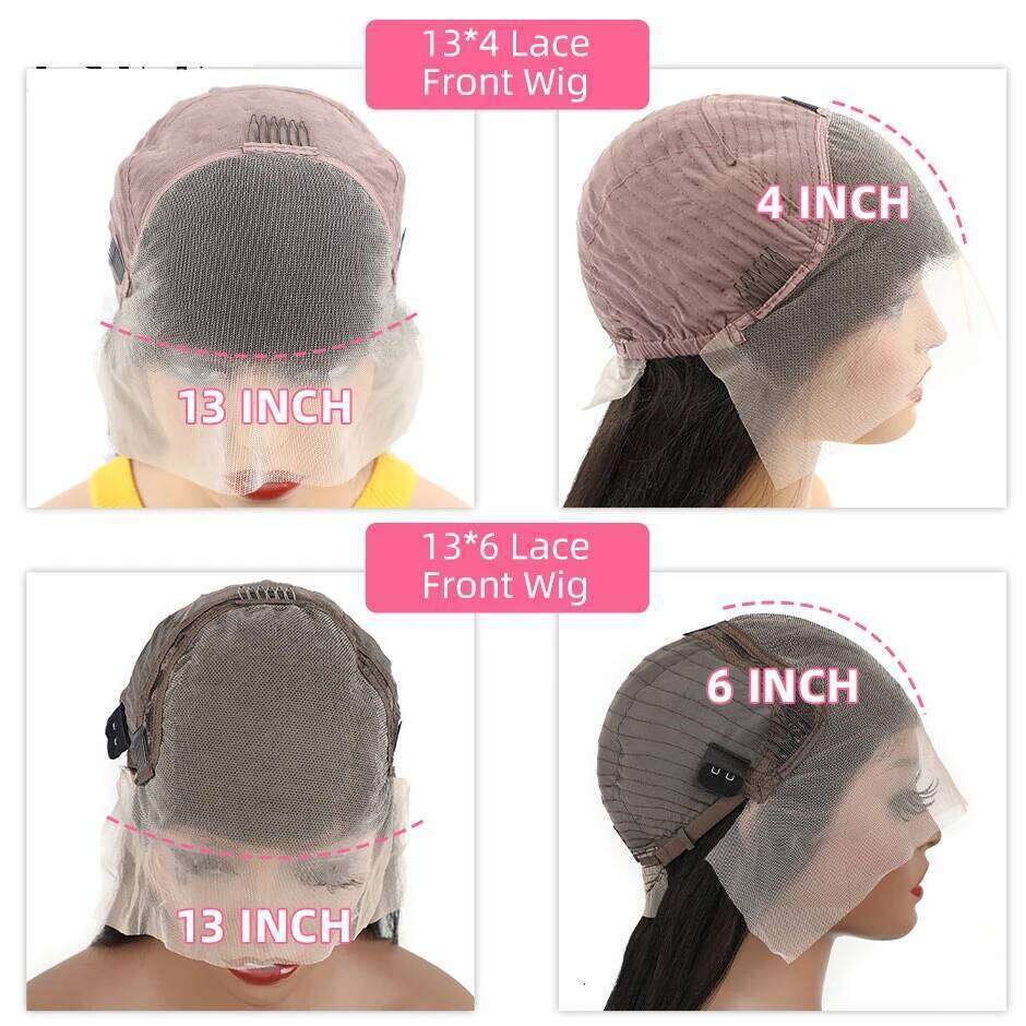 13X6 HD Transparent Frontal Wig Brazilian Straight Lace Front Wigs For Women Human PrePlucked Hairline OQ Hair