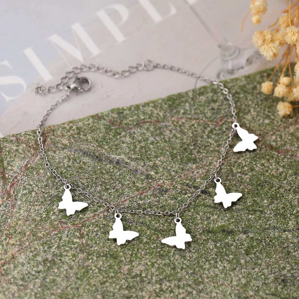 Stainless Steel Bracelets Exquisite Butterfly Elegant Temperament Pendants Fine Chain Vintage Fashion Bracelet For Women Jewelry W250606