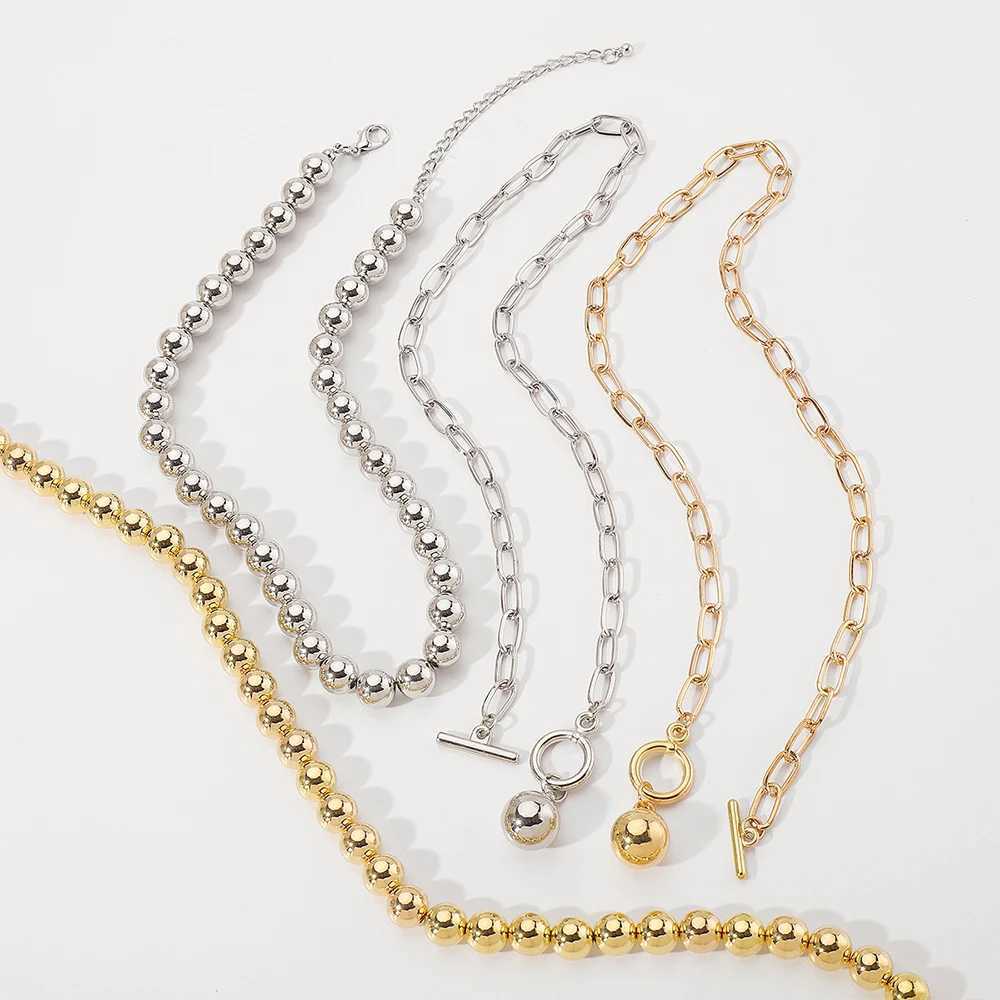 Big CCB Ball Beaded Chain Jewelry Sets for Women Trendy Choker Collar on the Neck Bracelet Accessories Fashion Jewelry S006 Y250605