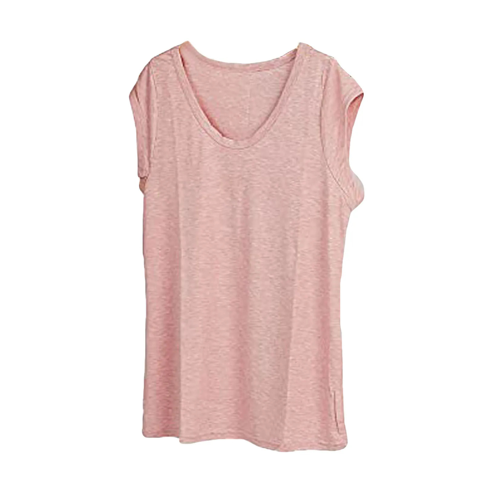 Summer Camisole WomenS V-Neck Vest Colored Cotton Solid Color T-Shirt Casual Sleeveless Vest Loose Top Fitted Vest WomenS Clot 250605