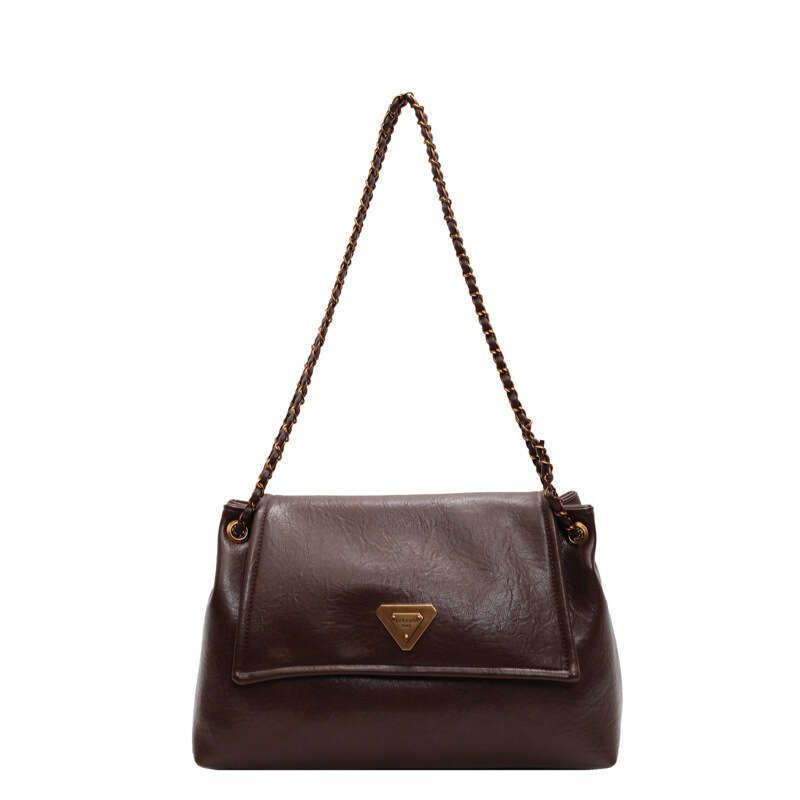 Women Vintage PU Shoulder Bags New Casual Chain Bags Underarm Bags Metal Buckle Trendy Versatile Crossbody Bag Fashion Chain Ladies Small Square Bags