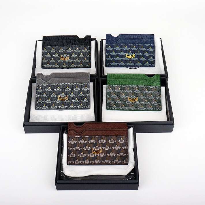 Faure le Page Genuine Leather Holder Fish Scale Pattern Card Case Classic Coin Purse Printed Wallet