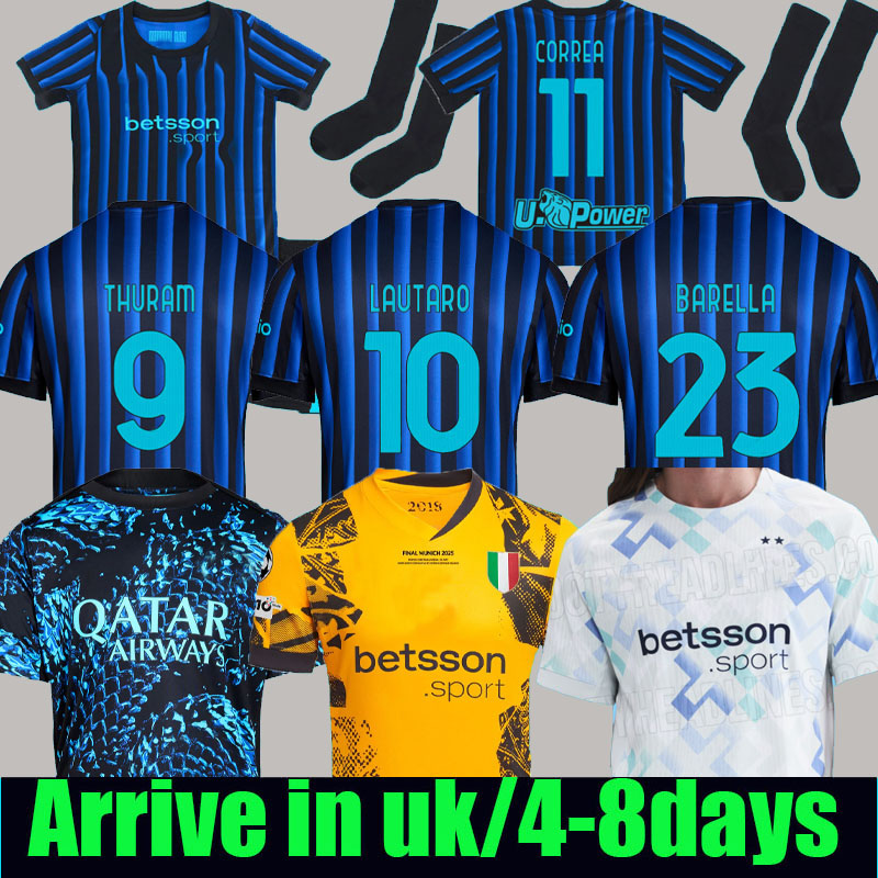25 26 InTErs LUKAKU LAUTARO Milans soccer jerseys ANNIVERSARY 2025 2026 CORREA DZEKO BARELLA SKRINIAR BROZOVIC Home away football shirt men kids kit