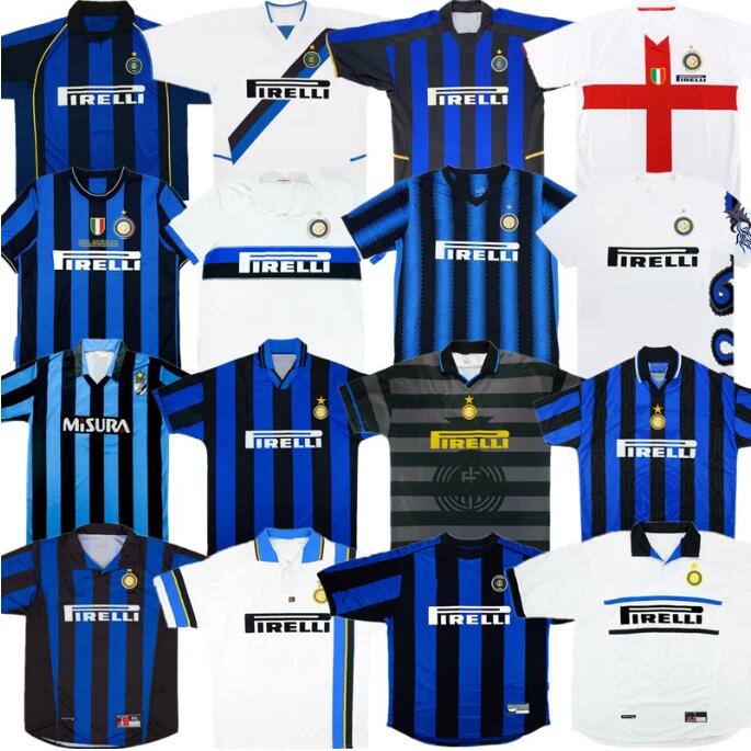 inter retro soccer jerseys 88 89 90 91 92 93 94 95 96 97 98 99 00 01 02 03 04 05 06 07 08 09 10 Ronaldo Figo ADRIANO Stankovic ZANETTI milans vintage football shirt long MILITO8