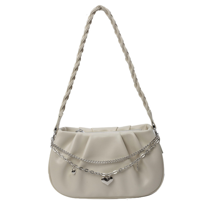 Free Shipping Designer Bag Shoulder Korean Version Pleated Niche Crossbody Chain Texture Simple And Versatile Commuting Bag For Women
