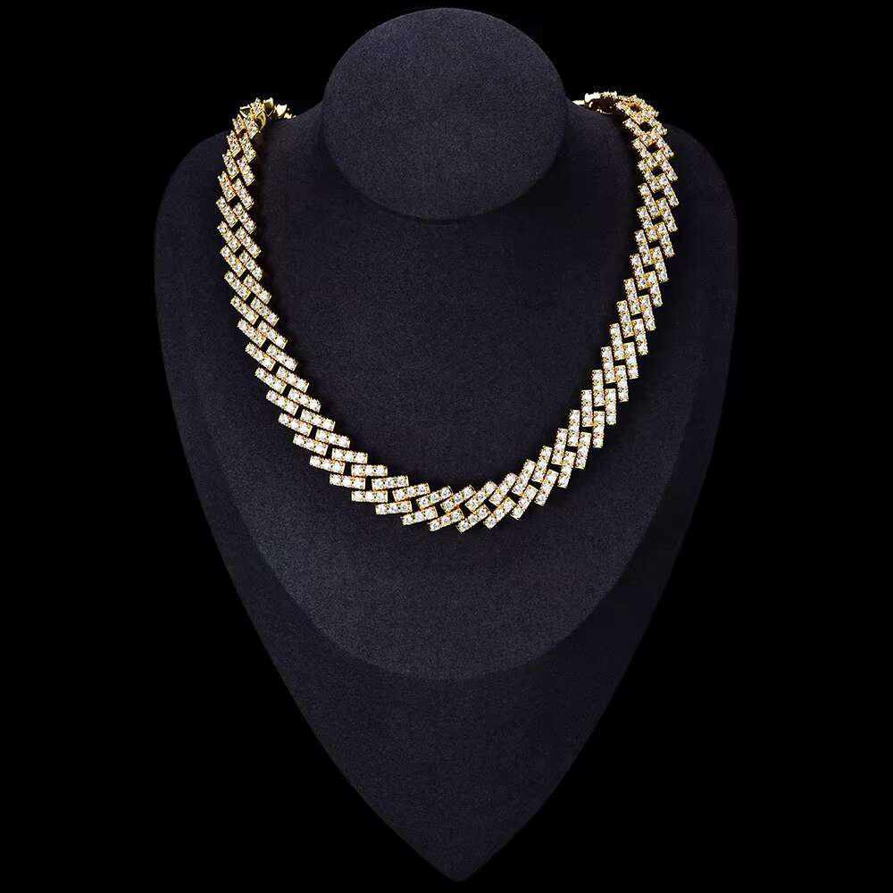 Customized Hip Hop 15mm Diamond Cuban Link Necklace 925Silver Iced Out VVS Moissanite Bling Necklace