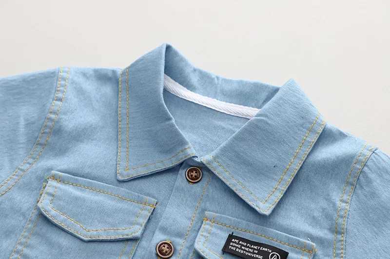 2025 Summer New Children Clothes Boys Suit Denim Tops + Jeans Pants 2Pcs/Set Infant Casual Outfits R250606