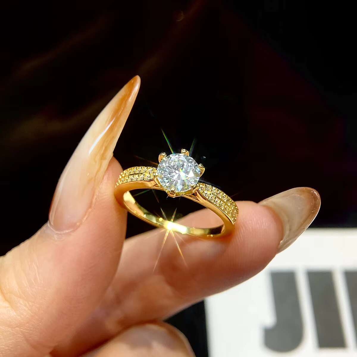 Gra Certified Solitaire Diamond Moissanite Ring 925 Sterling Silver 1 2 Ct Round Cut for Women Engagement Fine Jewelry