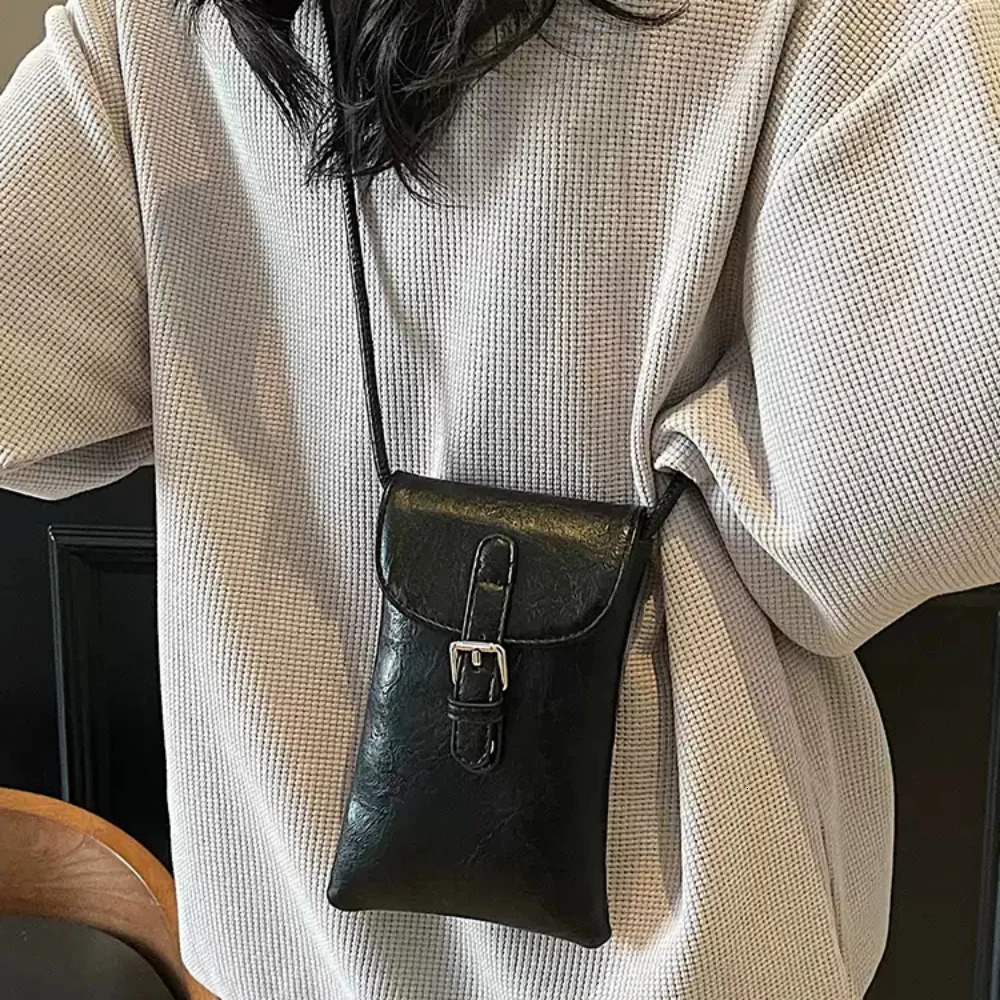 Women Small Buckle Crossbody Bag Korean Solid Texture Daily Commute All-Match Phone One Shoulder Bags High Grade Commute Packs 250605